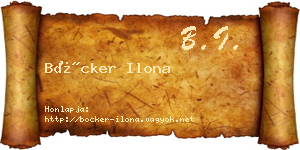 Böcker Ilona névjegykártya